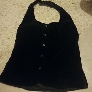 Vintage John Meyer Black Velvet Halter Top 14